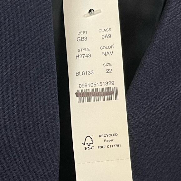 J. Crew Going Out Blazer In Stretch Twill Navy Size‎ 22 NWT - Picture 10 of 13